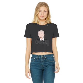 C’mon Man Biden Classic Women's Cropped Raw Edge T-Shirt