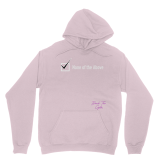 Buy light-pink None of the Above Classic Adult Hoodie