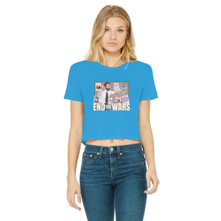 Buy sapphire Pepe Scott Horton 2.0 Classic Women's Cropped Raw Edge T-Shirt