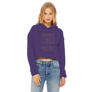 Buy purple Government is the Mafia Ladies Cropped Raw Edge Hoodie