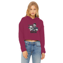 The Debate is Over Ladies Cropped Raw Edge Hoodie