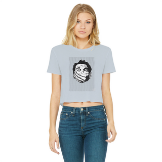 Buy light-blue Big Brother Obey Submit Comply Classic Women's Cropped Raw Edge T-Shirt