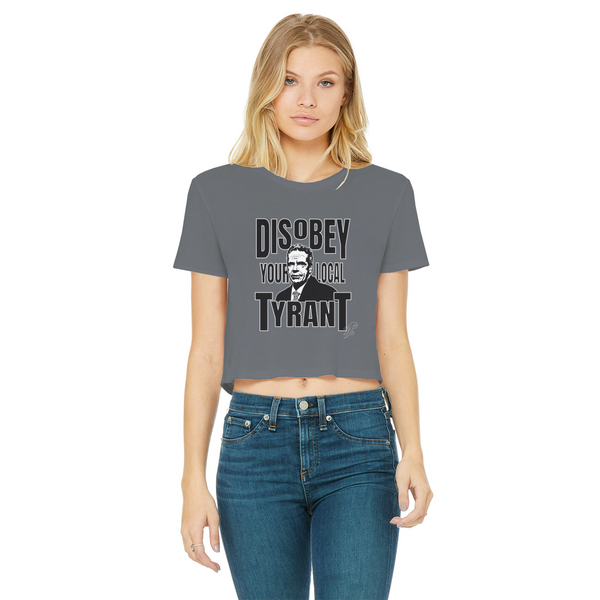 Disobey Cuomo Classic Women's Cropped Raw Edge T-Shirt