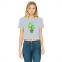 Obvious Plant Classic Women's Cropped Raw Edge T-Shirt