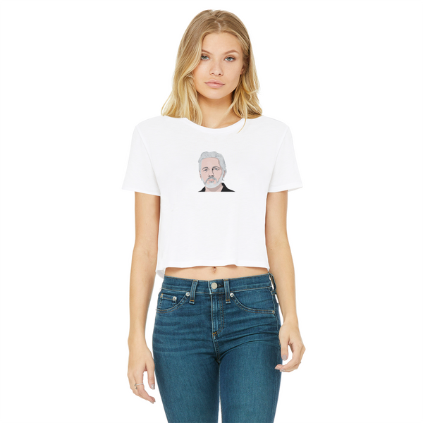 Free Assange Classic Women's Cropped Raw Edge T-Shirt
