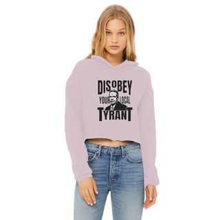 Buy light-pink Disobey Cuomo Ladies Cropped Raw Edge Hoodie