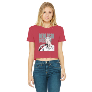 Buy red DiBlasio Sucks Classic Women's Cropped Raw Edge T-Shirt