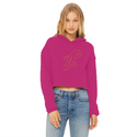 TopLobsta double line logo Ladies Cropped Raw Edge Hoodie