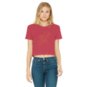 TopLobsta double line logo Classic Women's Cropped Raw Edge T-Shirt