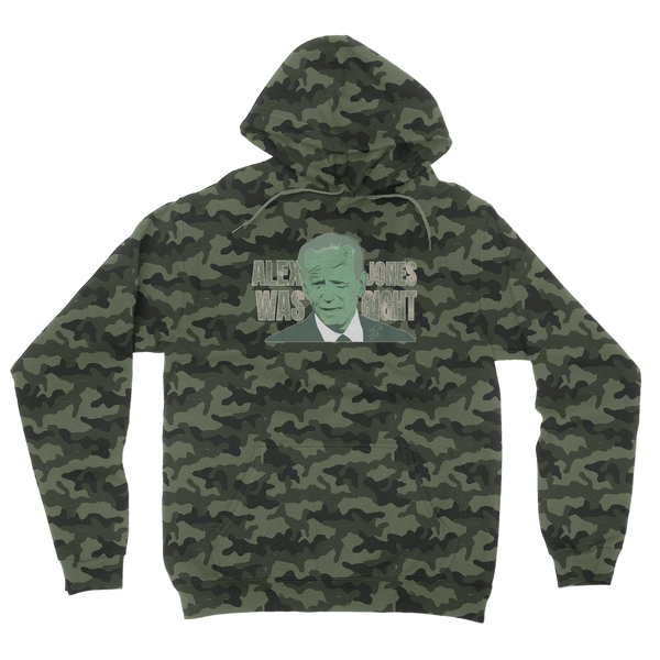 Alex Jones Was Right Biden Camouflage Adult Hoodie