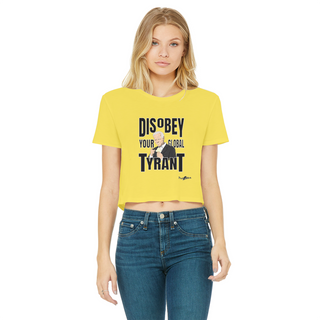 Buy daisy Disobey Your Global Tyrant Biden Classic Women's Cropped Raw Edge T-Shirt