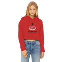Come and Steak it Ladies Cropped Raw Edge Hoodie
