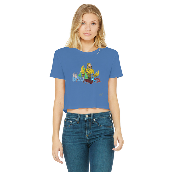Lobsta Origins Classic Women's Cropped Raw Edge T-Shirt