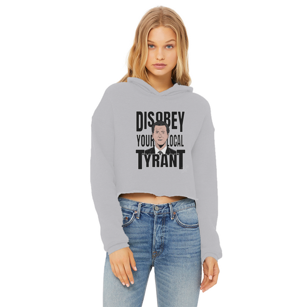 Disobey Newsome Ladies Cropped Raw Edge Hoodie