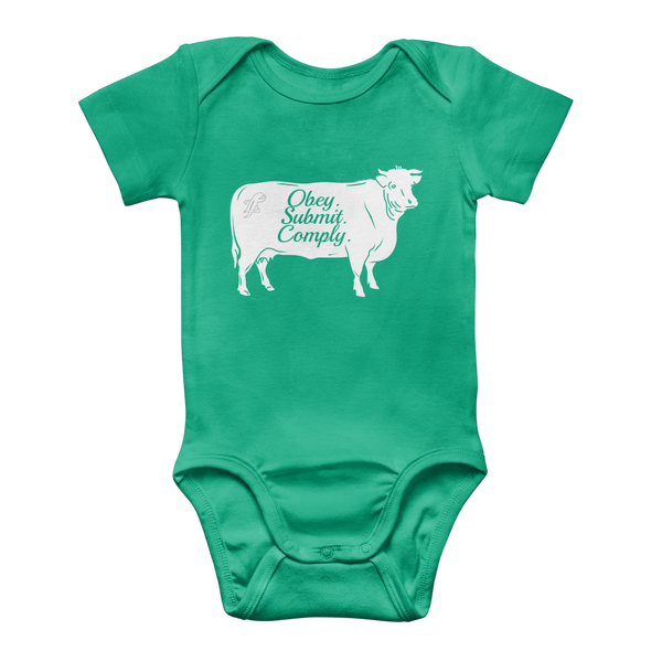 Obey. Submit. Comply. Cattle Classic Baby Onesie Bodysuit