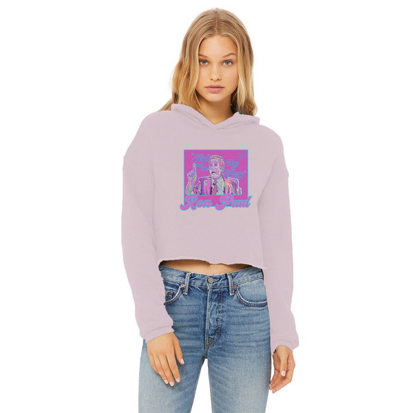 High on Liberty RP Ladies Cropped Raw Edge Hoodie