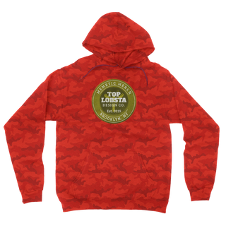 Buy red-camo TopLobsta Retro logo Camouflage Adult Hoodie