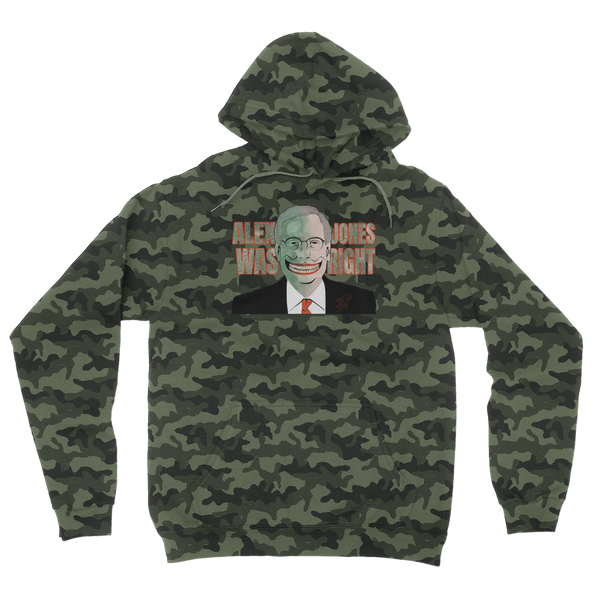 Alex Jones Was Right Camouflage Adult Hoodie