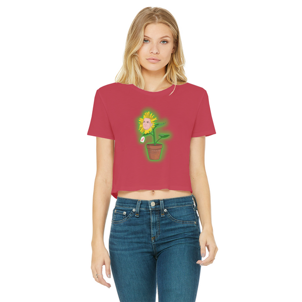 Obvious Plant Classic Women's Cropped Raw Edge T-Shirt