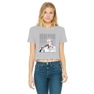 Buy light-grey DiBlasio Sucks Classic Women's Cropped Raw Edge T-Shirt