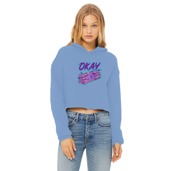 Okay Bundle-o-sticks Ladies Cropped Raw Edge Hoodie