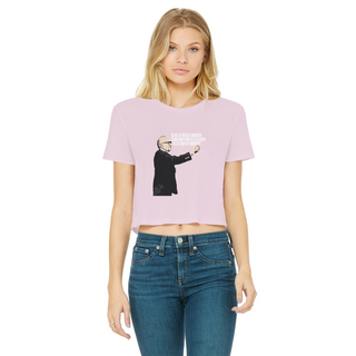Buy light-pink Taxation is Robbery Rothbard Classic Women's Cropped Raw Edge T-Shirt