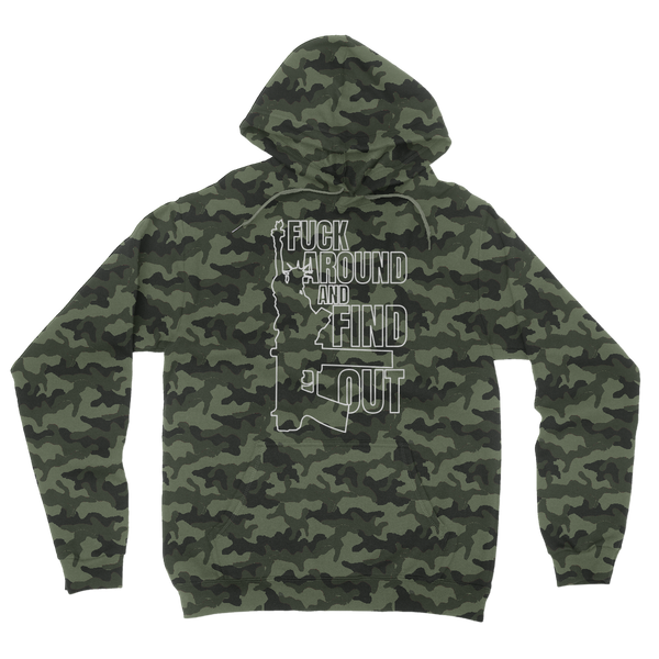 Fuck Around and Find Out Camouflage Adult Hoodie