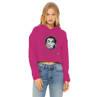 Buy hot-pink Big Brother Obey Submit Comply Ladies Cropped Raw Edge Hoodie