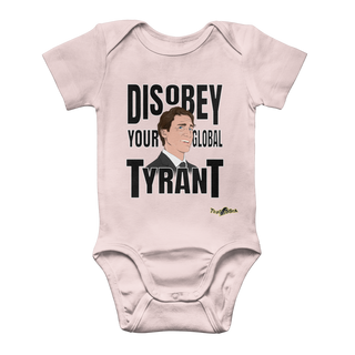 Buy light-pink Disobey Your Global Tyrant Trudeau Classic Baby Onesie Bodysuit