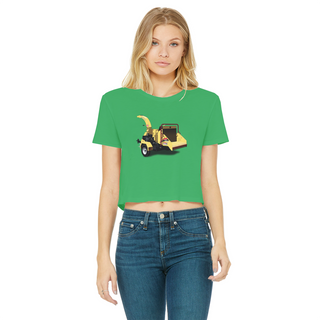 Buy irish-green Chippah’ Classic Women's Cropped Raw Edge T-Shirt