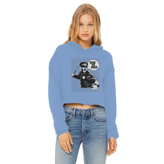 Buy light-blue Wear the Mask Ladies Cropped Raw Edge Hoodie