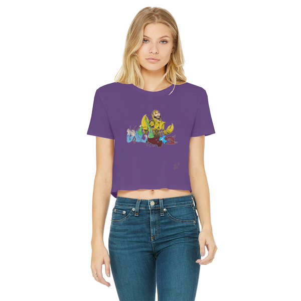 Lobsta Origins Classic Women's Cropped Raw Edge T-Shirt