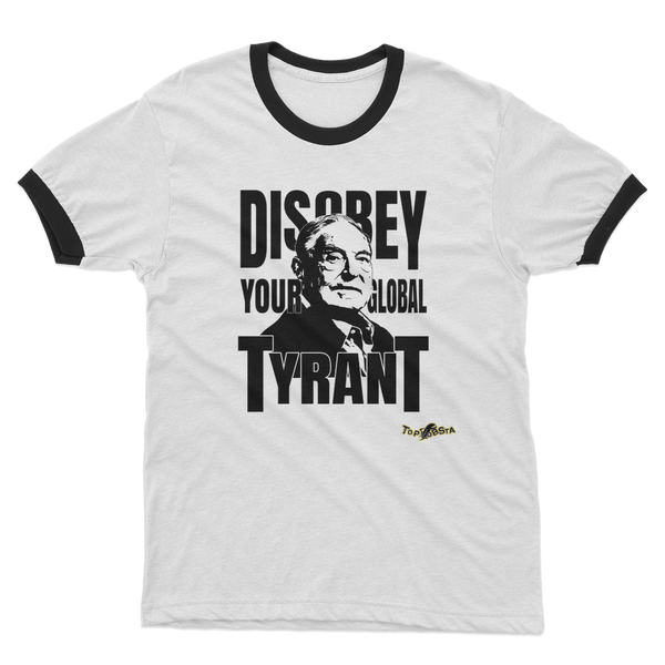 Disobey Soros Adult Ringer T-Shirt