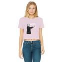 Taxation is Robbery Rothbard B&W Classic Women's Cropped Raw Edge T-Shirt