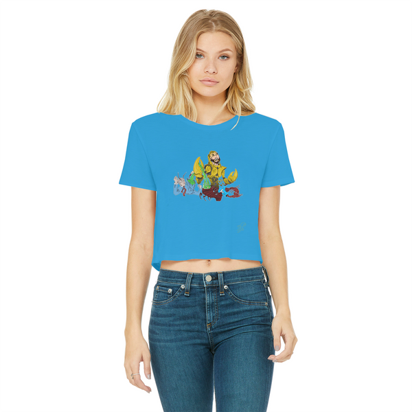 Lobsta Origins Classic Women's Cropped Raw Edge T-Shirt