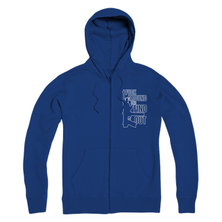 Buy royal-blue Fuck Around and Find Out Premium Adult Zip Hoodie