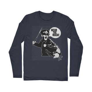 Buy navy Wear the Mask Classic Long Sleeve T-Shirt