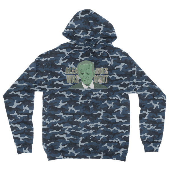 Alex Jones Was Right Biden Camouflage Adult Hoodie