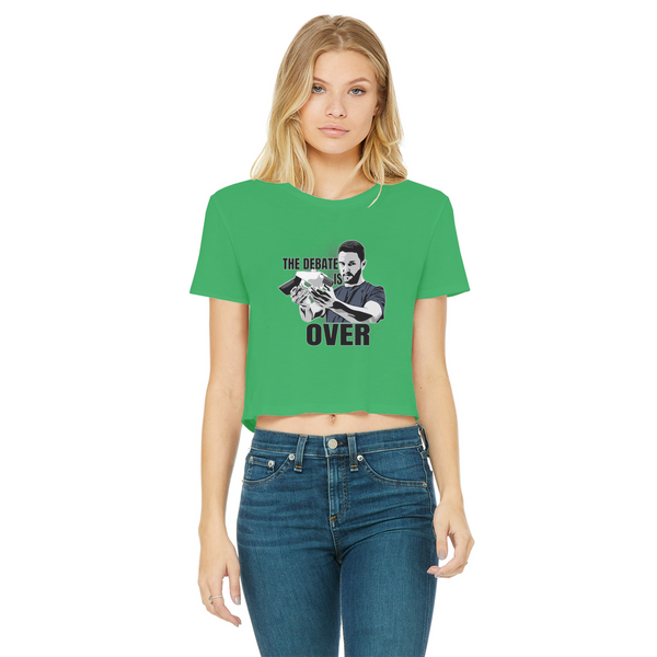 The Debate is Over Classic Women's Cropped Raw Edge T-Shirt