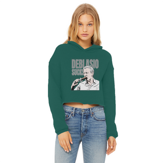 Buy dark-green DiBlasio Sucks Ladies Cropped Raw Edge Hoodie