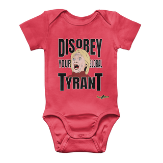 Buy red Disobey Your Global Tyrant Hillary Classic Baby Onesie Bodysuit