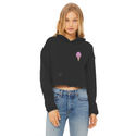 Obey. Submit. Comply. Ice cream Ladies Cropped Raw Edge Hoodie