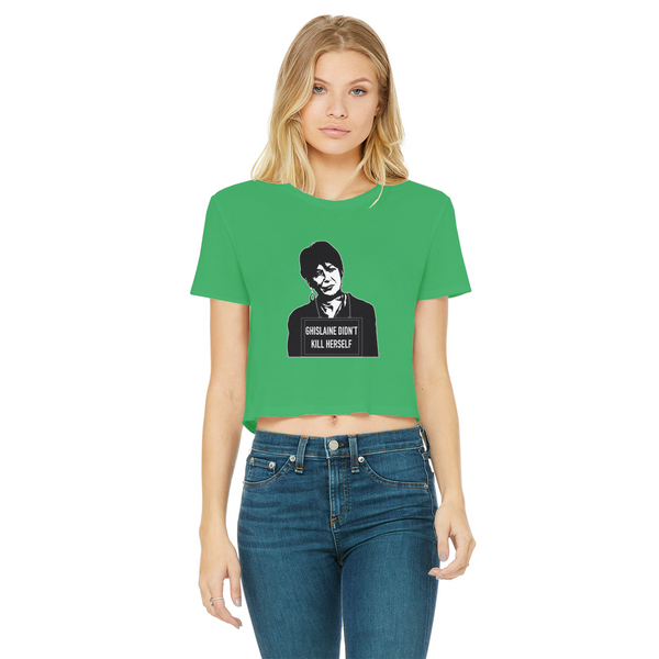 Ghislaine Didn't Classic Women's Cropped Raw Edge T-Shirt