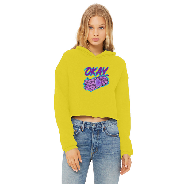Okay Bundle-o-sticks Ladies Cropped Raw Edge Hoodie