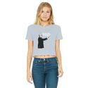 Taxation is Robbery Rothbard B&W Classic Women's Cropped Raw Edge T-Shirt