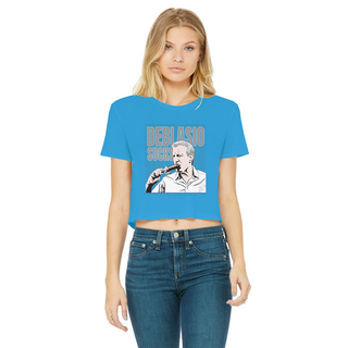 Buy sapphire DiBlasio Sucks Classic Women's Cropped Raw Edge T-Shirt