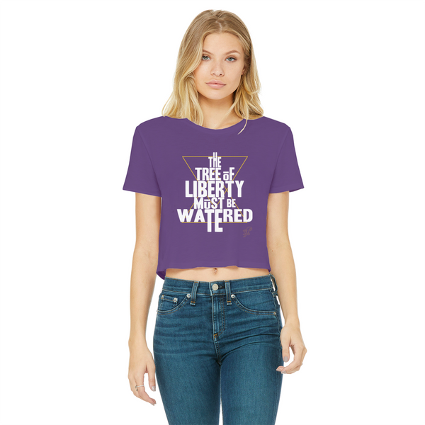 The Tree Must Be Watered Classic Women's Cropped Raw Edge T-Shirt