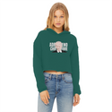 ADRENOCHROME Ladies Cropped Raw Edge Hoodie