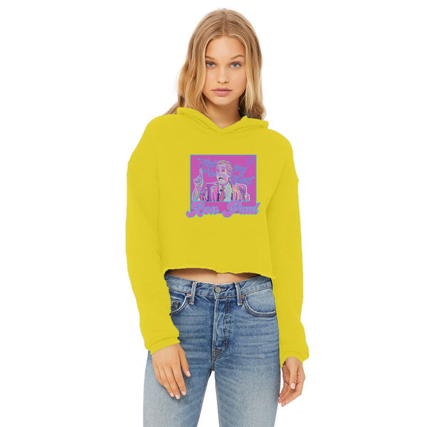 High on Liberty RP Ladies Cropped Raw Edge Hoodie