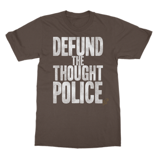 Buy dark-chocolate Defund the Thought Police Classic Adult T-Shirt